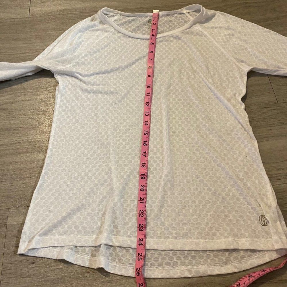 Balance Collection, white sheer light weight athletic yoga long sleeve size lg - Picture 5 of 7